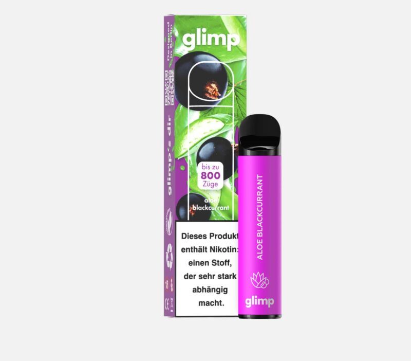 Glimp 800 ALOE BLACKCURRANT Vape 17 mg/ml Nikotin 800 Züge
