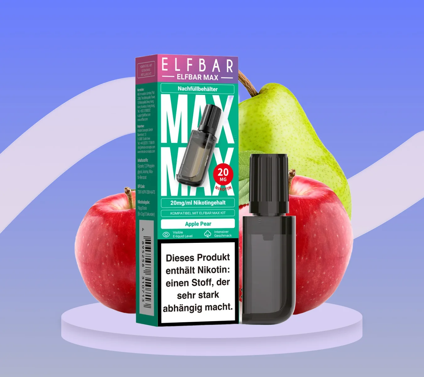 elfbar max apple pear pod ELF BAR MAX Apple Pear Nachfüllbehälter Pod main image 1