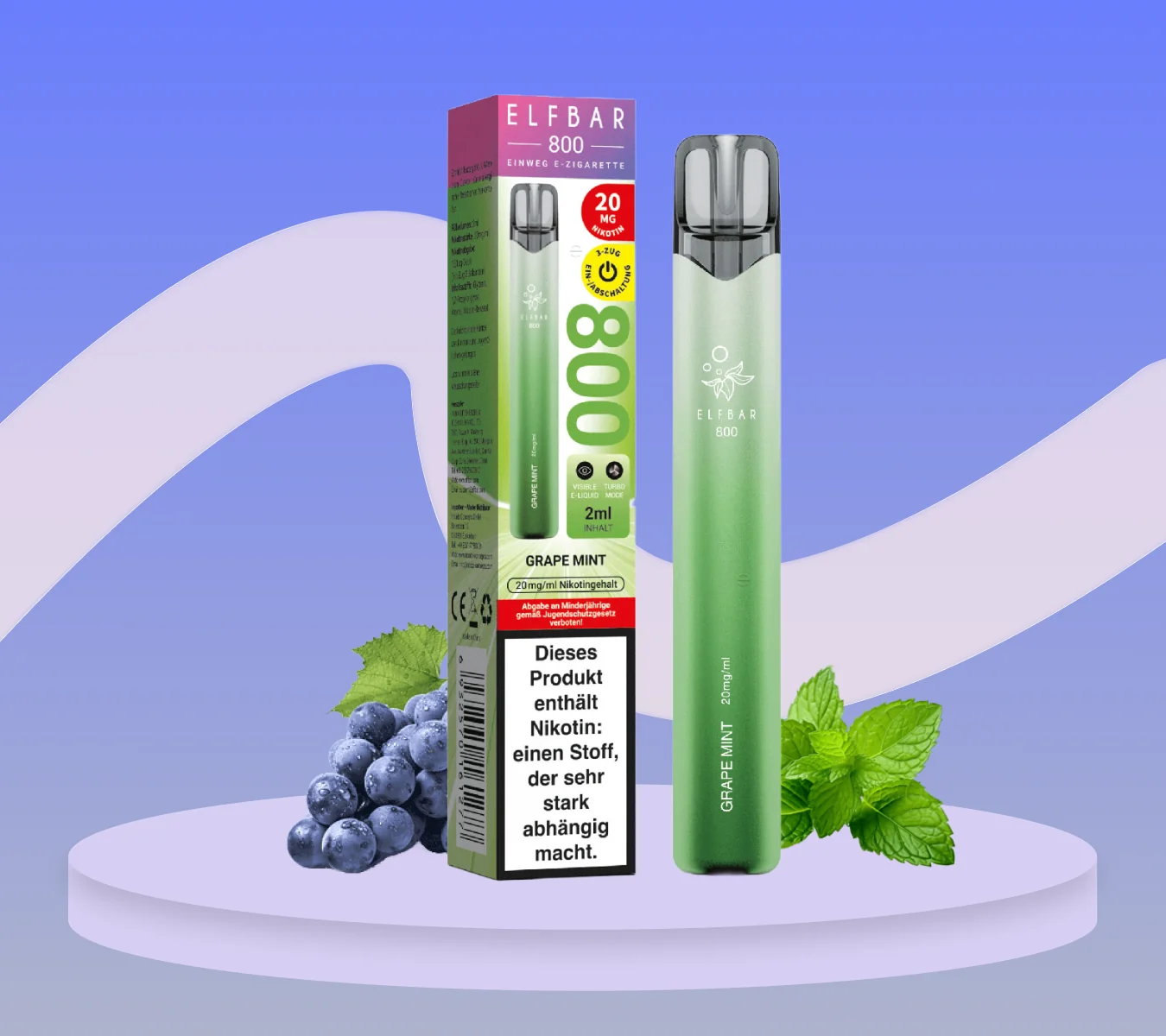elfbar elfa kaufen ELF BAR 800 Grape Mint main image 1